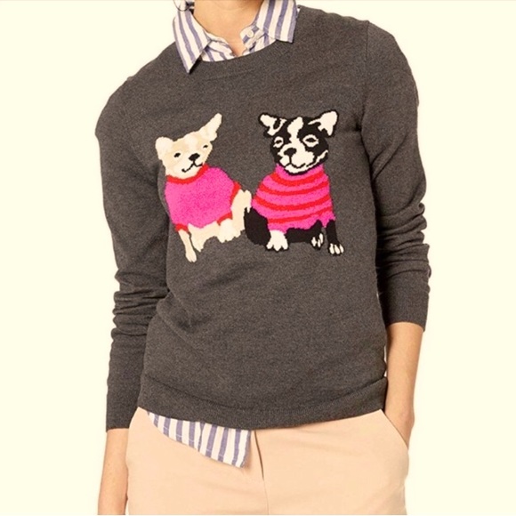 J. CREW MERCANTILE Crew Neck French Bulldog Pullover! So cute & comfy! L🐶VE‼️ - Picture 1 of 6